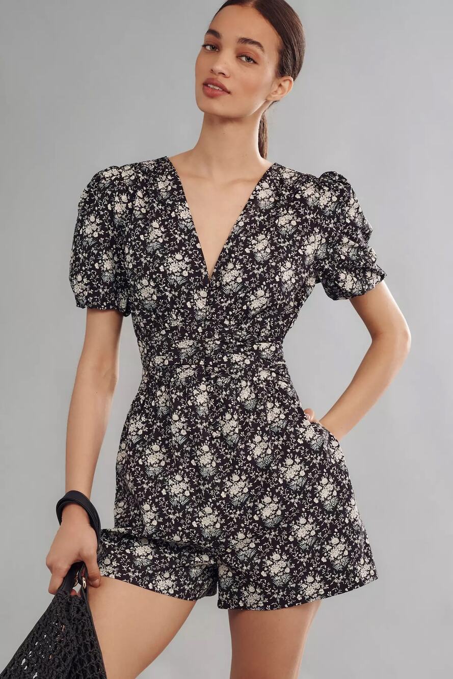 nwt by ANTHROPOLOGIE sz XL Katerina Button-Front Playsuit